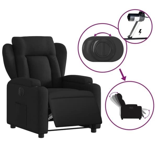 vidaXL Elektrisk reclinerfåtölj svart tyg