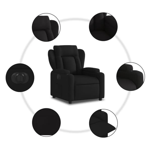 vidaXL Elektrisk reclinerfåtölj svart tyg