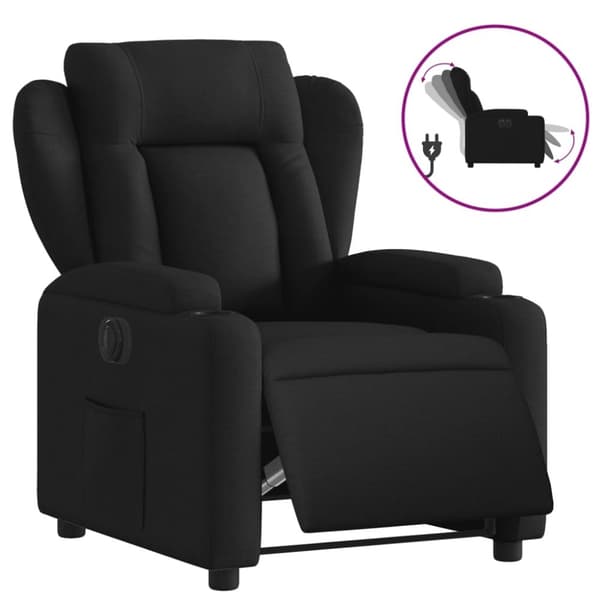 vidaXL Elektrisk reclinerfåtölj svart tyg