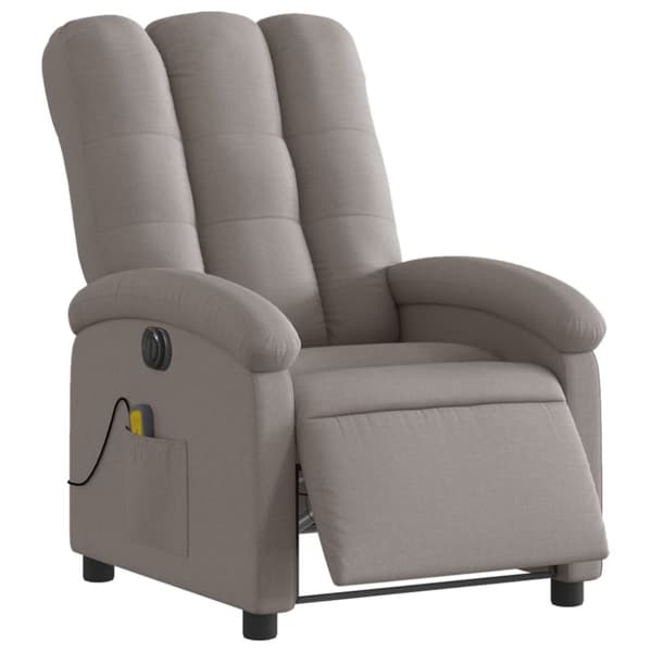 vidaXL Elektrisk massagefåtölj taupe tyg