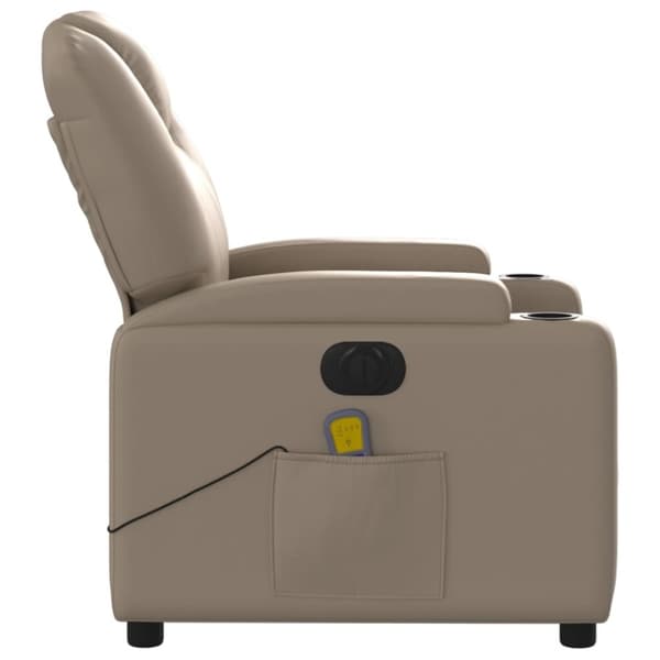 vidaXL Elektrisk massagefåtölj cappuccino konstläder