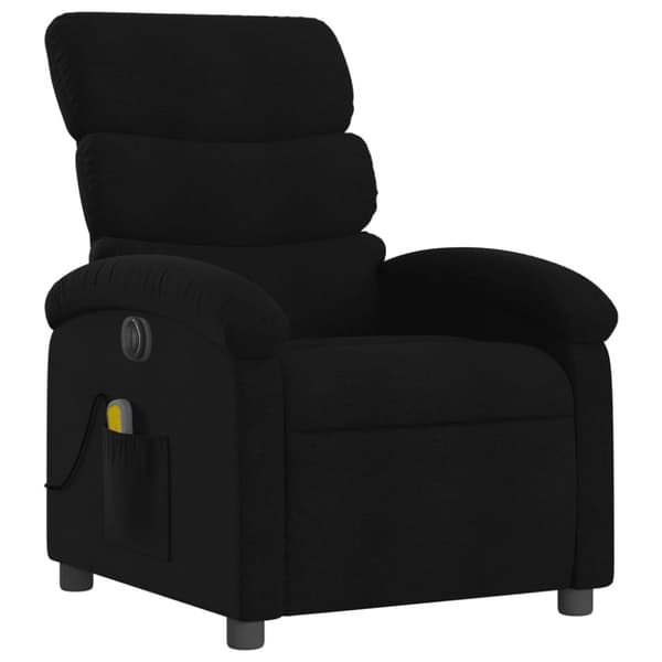 vidaXL Elektrisk massagefåtölj med uppresningshjälp svart tyg