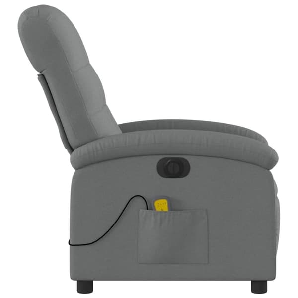 vidaXL Elektrisk massagefåtölj mörkgrå tyg