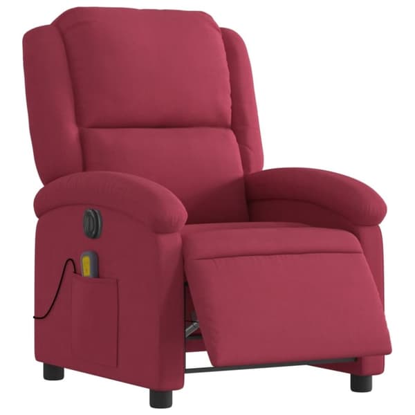 vidaXL massagestol velour vinrød