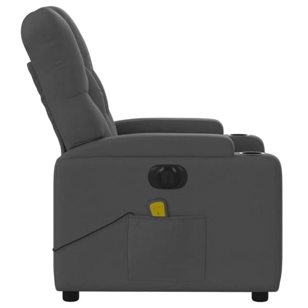 vidaXL Elektrisk massagefåtölj mörkgrå tyg