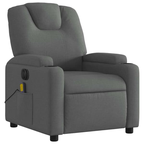 vidaXL Elektrisk massagefåtölj mörkgrå tyg