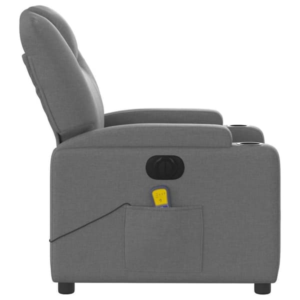 vidaXL Elektrisk massagefåtölj mörkgrå tyg