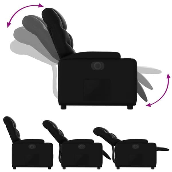 vidaXL Elektrisk reclinerfåtölj svart konstläder