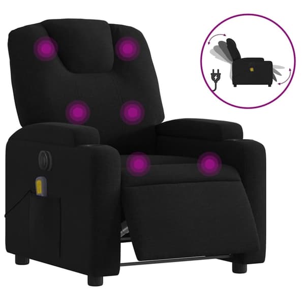 vidaXL eldrevet massagestol stof sort