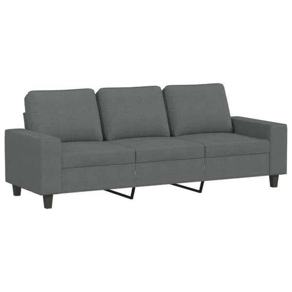 vidaXL 3-sitssoffa med fotpall Mörkgrå 180 cm tyg