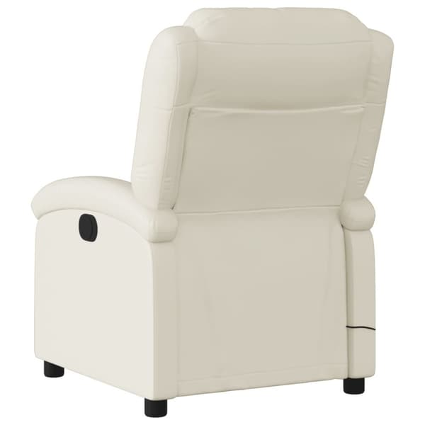 vidaXL Elektrisk massagefåtölj gräddvit konstläder