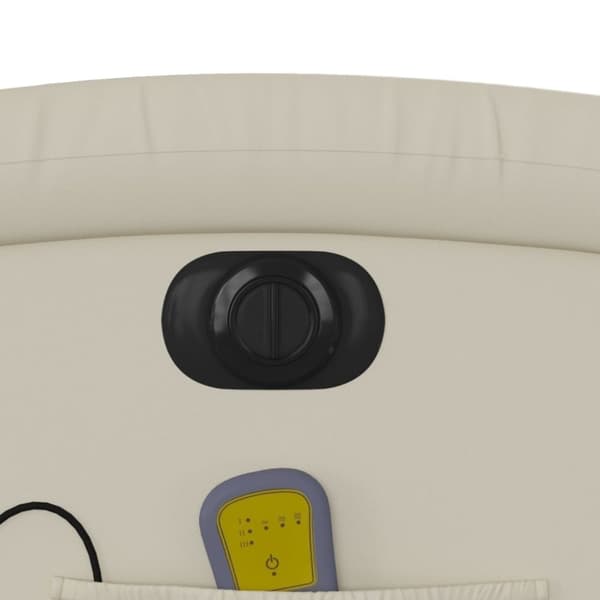 vidaXL Elektrisk massagefåtölj gräddvit konstläder