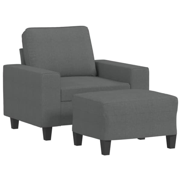 vidaXL sofastol med fodskammel 60 cm stof Mørkegrå