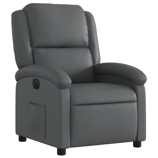 vidaXL Elektrisk reclinerfåtölj grå konstläder
