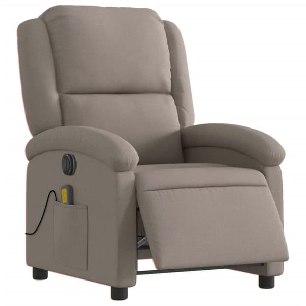 vidaXL Elektrisk massagefåtölj taupe tyg