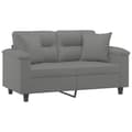 Miniatyrbillede 3 af 8: vidaXL 2-personers sofa med puder 120 cm mikrofiberstof mørkegrå