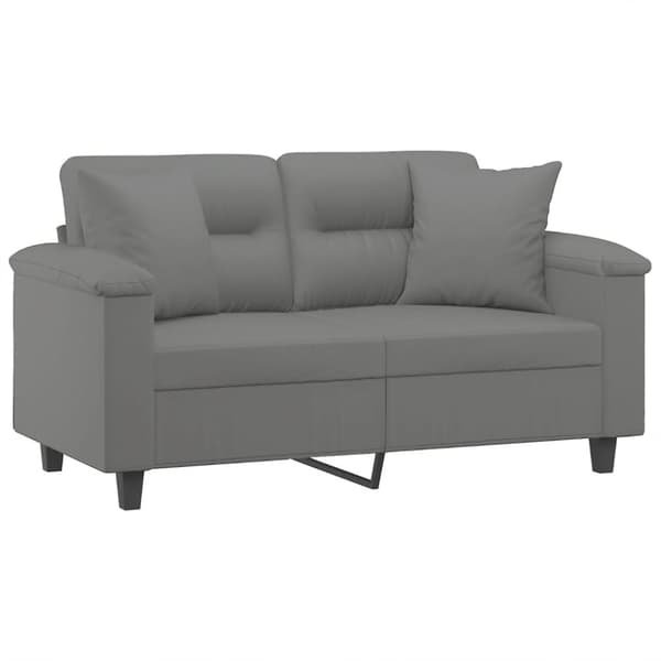 vidaXL 2-personers sofa med puder 120 cm mikrofiberstof mørkegrå