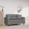 Miniatyrbillede 1 af 8: vidaXL 2-personers sofa med puder 120 cm mikrofiberstof mørkegrå