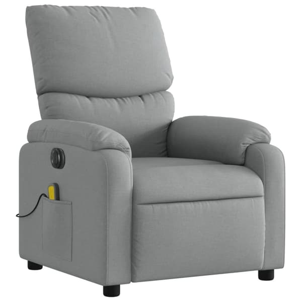 vidaXL Elektrisk massagefåtölj ljusgrå tyg