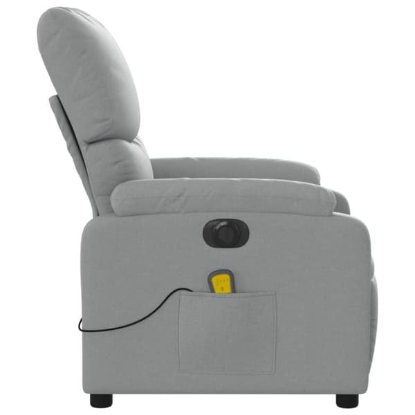 vidaXL Elektrisk massagefåtölj ljusgrå tyg