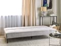 Miniatyrbild 4 av 11: Bäddsoffa Ljusgrå Tyg Modernt Vardagsrum Konvertibel 3-Sitsig Soffa utan Armstöd Minimalistisk Design Vardagsrum Sovrum