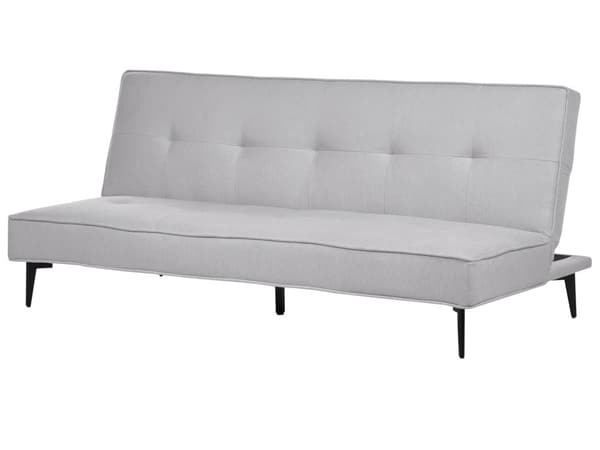 Bäddsoffa Ljusgrå Tyg Modernt Vardagsrum Konvertibel 3-Sitsig Soffa utan Armstöd Minimalistisk Design Vardagsrum Sovrum