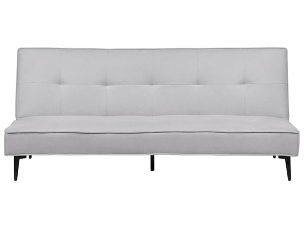 Bäddsoffa Ljusgrå Tyg Modernt Vardagsrum Konvertibel 3-Sitsig Soffa utan Armstöd Minimalistisk Design Vardagsrum Sovrum