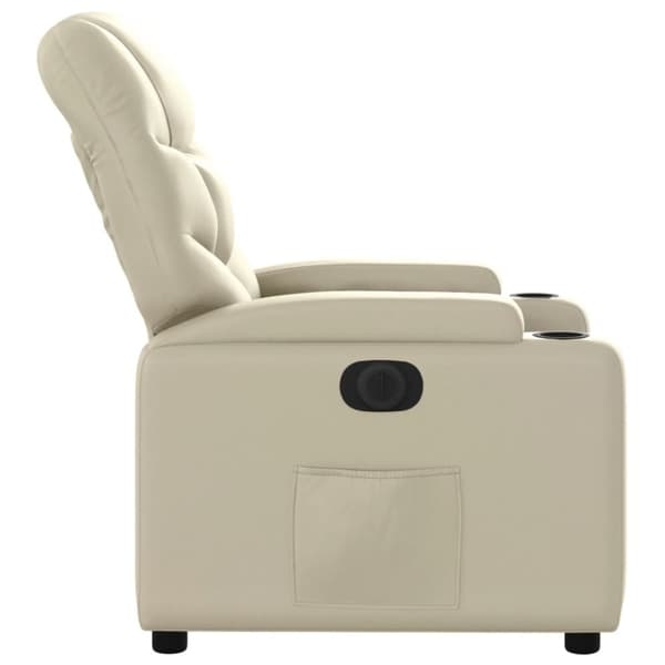 vidaXL Elektrisk reclinerfåtölj gräddvit konstläder