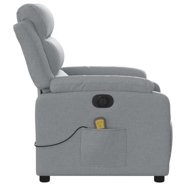 vidaXL Elektrisk massagefåtölj ljusgrå tyg