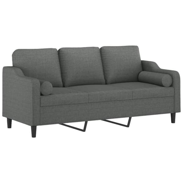 vidaXL 3-personers sofa med pyntepuder 180 cm stof mørkegrå