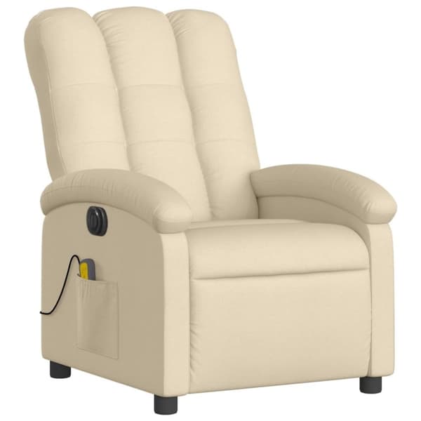 vidaXL eldrevet massagestol stof cremefarvet
