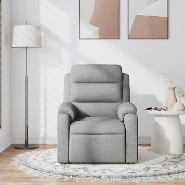 vidaXL massagestol stof lysegrå
