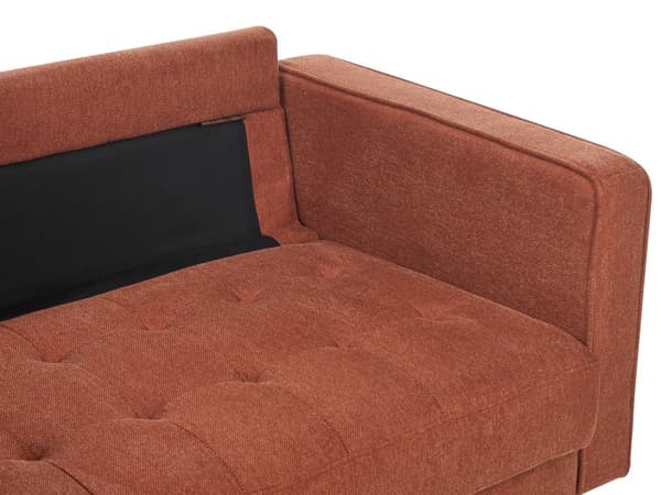 Sofa Gyldenbrun Stoff Polstret 3-seter med tykk polstret ryggstøtte Klassisk Retro Design Stue