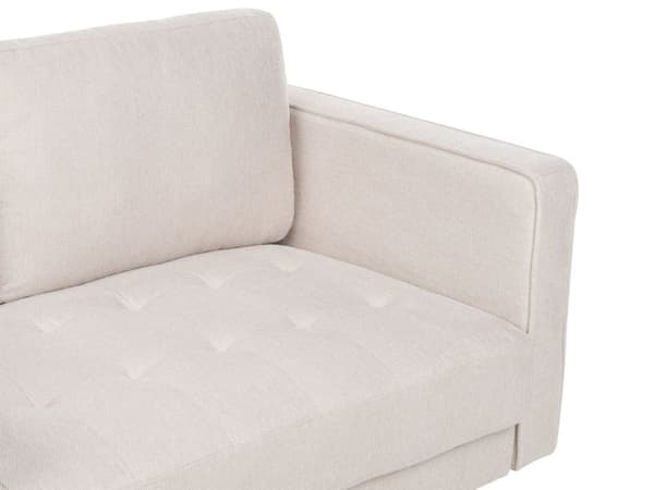Sofa i Beige-stoff med polstret 2-seters pute og tykt polstret ryggstøtte Klassisk retrodesign Stue
