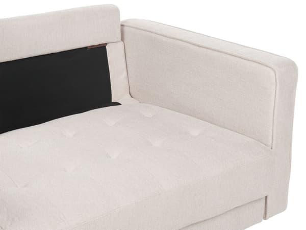 Sofa i Beige-stoff med polstret 2-seters pute og tykt polstret ryggstøtte Klassisk retrodesign Stue