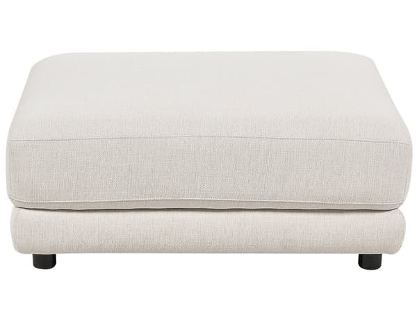 3-seters sofa i off-white polyesterstoff Sofa med ottomansk fotskammel og ekstra puter