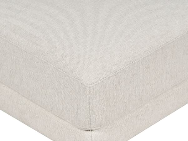 3-seters sofa i off-white polyesterstoff Sofa med ottomansk fotskammel og ekstra puter