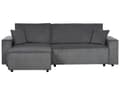 Miniatyrbilde 5 av 11: Høyre Hjørnesofa Grafittgrå Stoffsnor Polstret med Sovesofa med Uttrekkbar Polstret Rygg og Sovefunksjon
