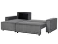 Miniatyrbilde 7 av 11: Høyre Hjørnesofa Grafittgrå Stoffsnor Polstret med Sovesofa med Uttrekkbar Polstret Rygg og Sovefunksjon