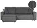 Miniatyrbilde 1 av 11: Høyre Hjørnesofa Grafittgrå Stoffsnor Polstret med Sovesofa med Uttrekkbar Polstret Rygg og Sovefunksjon