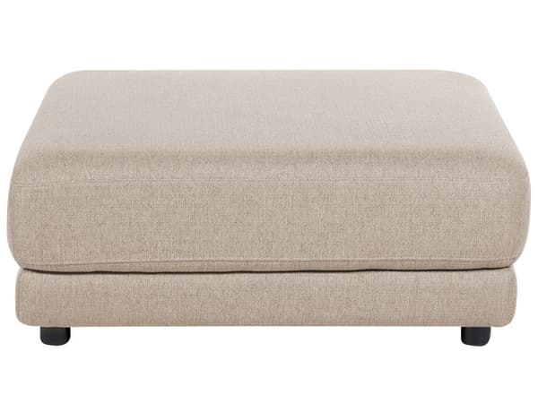 3-sits soffa Beige polyestertyg med klädsel Soffa med ottoman Fotpall Extra kuddar