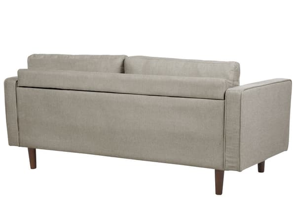 Soffa Taupe Klädd i tyg 3-sits Vadderad Tjock stoppad Rygg Classic Retro Design Vardagsrum