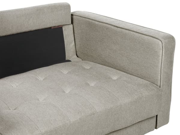 Soffa Taupe Klädd i tyg 3-sits Vadderad Tjock stoppad Rygg Classic Retro Design Vardagsrum