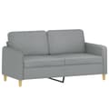 Miniatyrbillede 3 af 9: vidaXL sofasæt 3 dele med hynder stof lysegrå