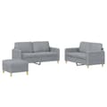 Miniatyrbillede 1 af 9: vidaXL sofasæt 3 dele med hynder stof lysegrå