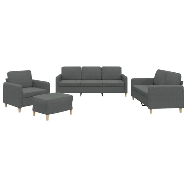 vidaXL sofasæt 4 dele med hynder stof mørkegrå