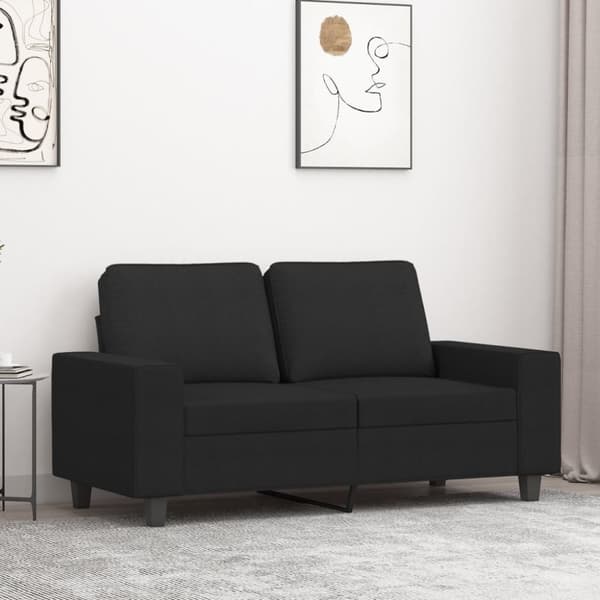 vidaXL 2-personers sofa 120 cm stof sort