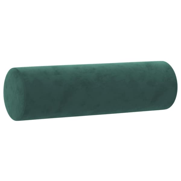 vidaXL 3-personers sofa med pyntepuder 180 cm velour mørkegrøn