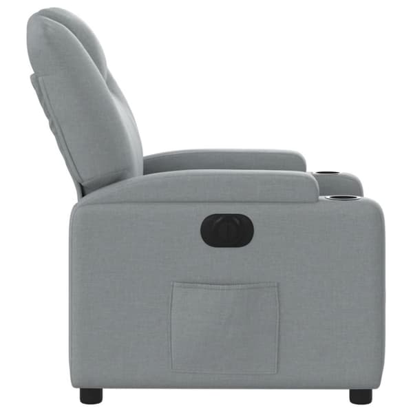 vidaXL Elektrisk reclinerfåtölj ljusgrå tyg