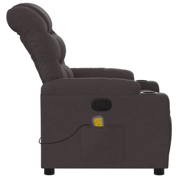 vidaXL Massagefåtölj mörkbrun tyg